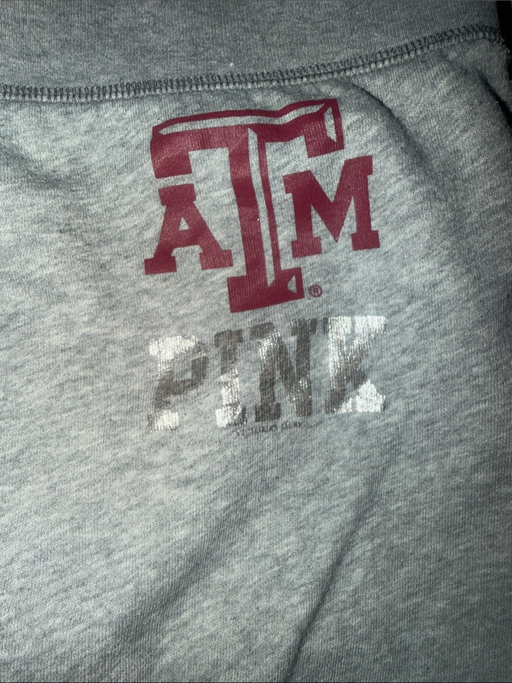 PINK Victoria's Secret Gray Hoodie & Boot‑Cut Sweatpants with Maroon Logo - Picture 4 of 7